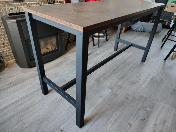 Industriële bartafel hoge eettafel 1,6m, Huis en Inrichting, Tafels | Statafels, Zo goed als nieuw, Ophalen