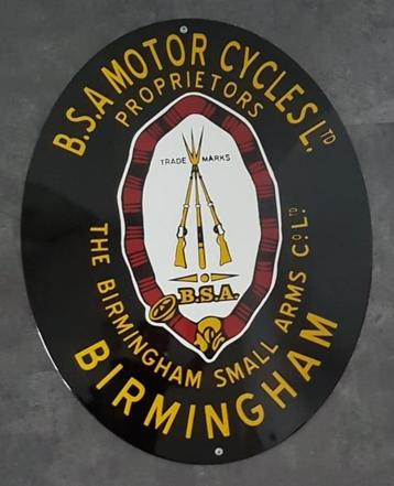 BSA motor cycles emaillen reclame decoratie bord showroom beschikbaar voor biedingen