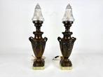 SET FRAAIE BRONZEN TAFELLAMPEN 1900-1920, Ophalen of Verzenden