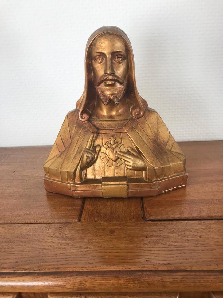 Heilig Hart van Jezus borstbeeld – 34 cm – Jean Carl, Antiek en Kunst, Antiek | Religieuze voorwerpen, Ophalen