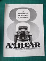 Amilcar - publicité papier - 1930, Ophalen of Verzenden, Gebruikt, Overige typen