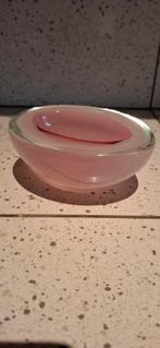 Murano archimede seguso opal, Pink white oval glasbowl, Ophalen of Verzenden