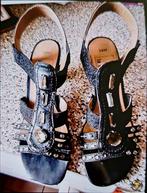 Sandale noire cuir 39 talon 50c, Kleding | Dames, Schoenen, Ophalen of Verzenden, Zo goed als nieuw