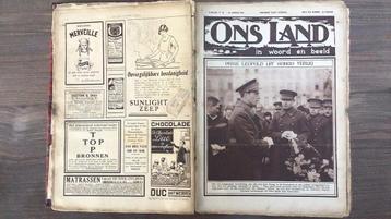 Ingebonden verzameling tijdschriften “Ons Land” 1926 beschikbaar voor biedingen