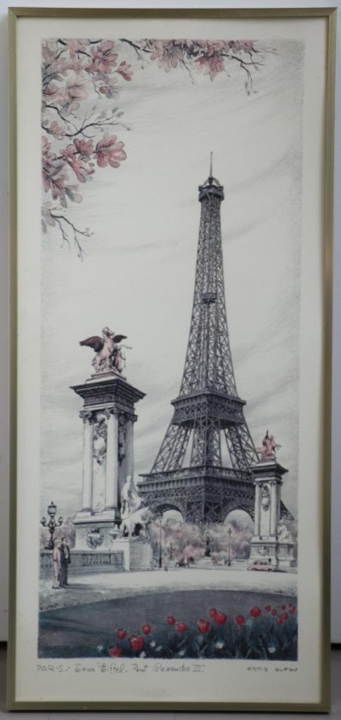 Ortiz Alfau - Lithographie - Tour Eiffel, Antiquités & Art, Art | Lithographies & Sérigraphies, Enlèvement ou Envoi