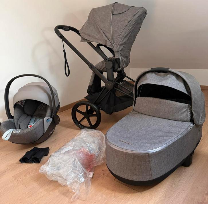 Cybex kinderwagen 3in-1 Priam Matt Black - mélange gray, Kinderen en Baby's, Kinderwagens en Combinaties, Zo goed als nieuw, Kinderwagen