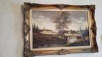 Schilderij ' landschap water - huizen ' - Schilder Somers, Ophalen