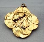 Art nouveau hangertje goud., Handtassen en Accessoires, Antieke sieraden, Goud, Hanger, Ophalen of Verzenden