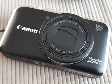  CANON Powershot SX230 HS + étui cuir, état neuf beschikbaar voor biedingen