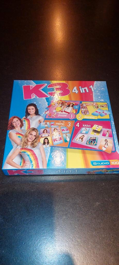 K3 spel 4 in 1, Hobby en Vrije tijd, Gezelschapsspellen | Bordspellen, Gebruikt, Ophalen of Verzenden