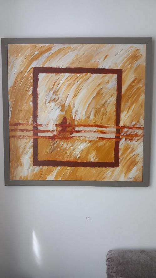 Gesigneerde tafel, Antiek en Kunst, Kunst | Schilderijen | Abstract, Ophalen