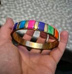 Vintage vergulde koperen rijkkleurige armband, Ophalen of Verzenden, Zo goed als nieuw
