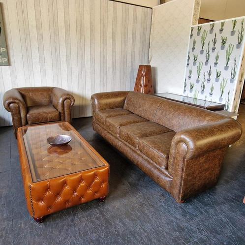Chesterfield Kendal 4/1 set - Zonder knopen // NIEUW!, Antiek en Kunst, Antiek | Meubels | Stoelen en Sofa's, Ophalen