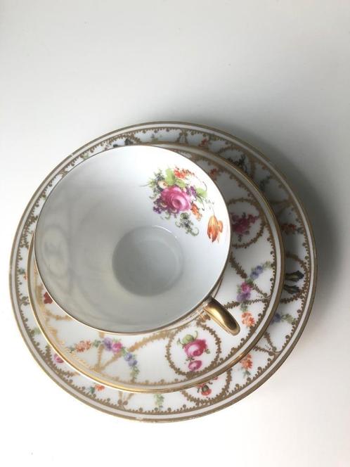 Frans china bone - Arnold Rub Leprince 1890-1900 / ref. 40, Verzamelen, Porselein, Kristal en Bestek, Zo goed als nieuw, Kop en/of schotel
