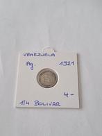 Venezuela 1/4 bolivar 1921 AG, Postzegels en Munten, Munten | Amerika, Ophalen of Verzenden