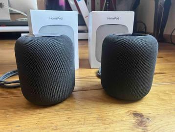 2x Apple HomePod zwart 1e generatie met originele doos. beschikbaar voor biedingen