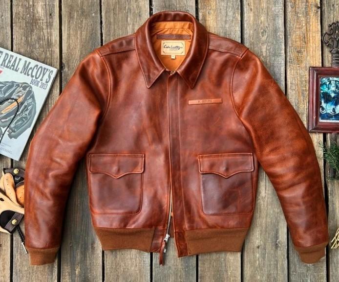 Veste en cuir A2 PILOT US ARMY TAILLE S neuf 220€, Kleding | Heren, Jassen | Winter, Nieuw, Maat 46 (S) of kleiner