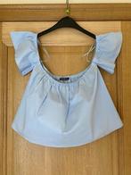 Kleine blauwe blouse met open schouders, Blauw, Zo goed als nieuw, Korte mouw, Maat 34 (XS) of kleiner