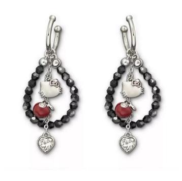 Boucles d'oreilles perles cristal Swarovski Hello Kitty neuf