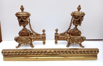 haardbokken vuurverguld brons beeld openhaard beschikbaar voor biedingen