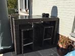 Hoge tuintafel met 4 barstoelen, Ophalen, Zo goed als nieuw