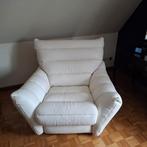 2 fauteuils relax électriques en cuir blanc, Enlèvement, Cuir