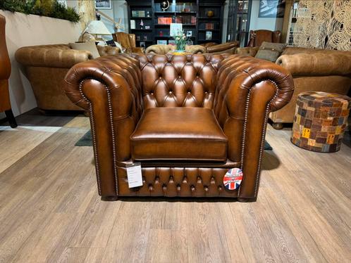 BIRMINGHAM CHESTERFIELD CLUB FAUTEUIL AUTUMN TAN BRUIN, Antiek en Kunst, Antiek | Meubels | Stoelen en Sofa's, Ophalen of Verzenden