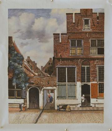 Vermeer: het straatje in Delft, olieverf reproductie beschikbaar voor biedingen