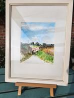 Aquarel gesigneerd John Van Achter, Antiek en Kunst, Kunst | Schilderijen | Klassiek, Ophalen
