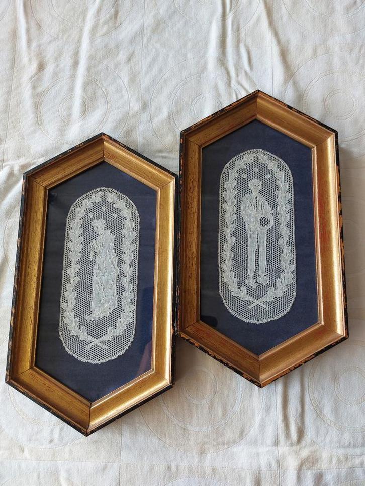 Man en vrouw Brugse kant, Hobby en Vrije tijd, Kantklossen, Zo goed als nieuw, Ophalen