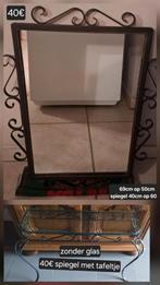 Gietijzeren spiegel met tafeltje, Ophalen