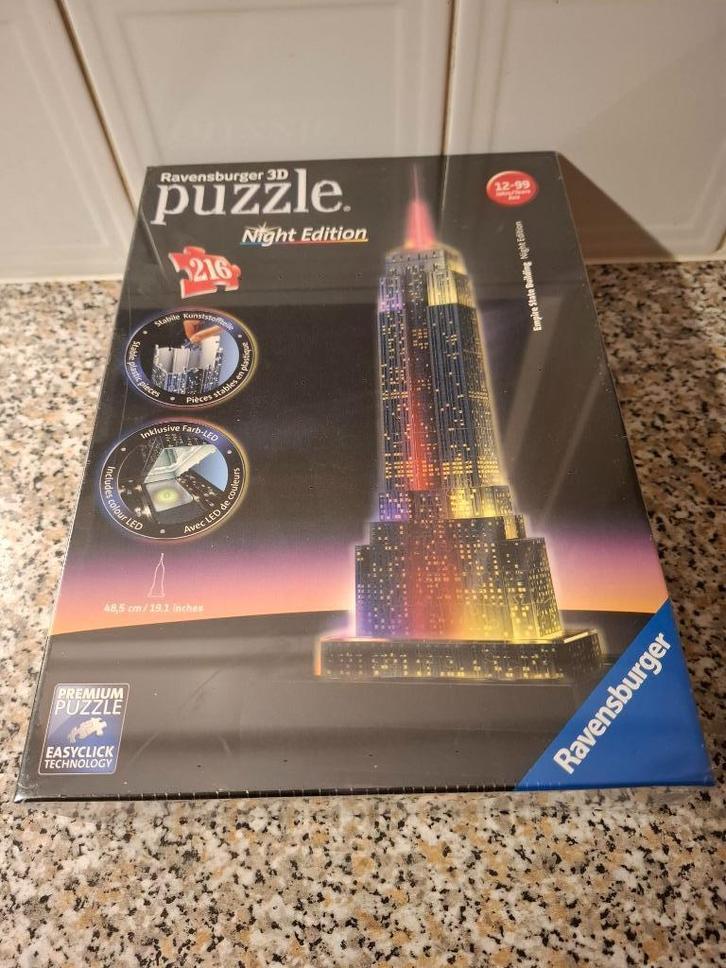 3D-puzel <the Empire State Building night edition, Hobby en Vrije tijd, Denksport en Puzzels, Nieuw, Rubik's of 3D-puzzel, Minder dan 500 stukjes