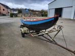 Stalen roeiboot met trailer, Watersport en Boten, Ophalen, Gebruikt, Staal, Met aanhanger of trailer