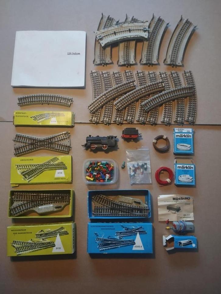 Märklin Rails, schakelaars, kabels, catalogus 125 jaar..., Hobby en Vrije tijd, Modeltreinen | H0, Gebruikt, Rails, Märklin, Ophalen of Verzenden