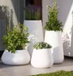 pot (s) de fleurs blanc design, Synthétique, 60 cm ou plus, Rond, Intérieur
