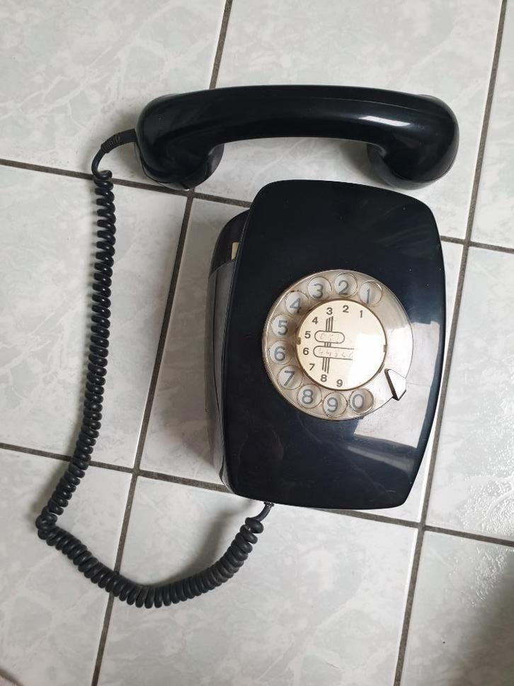 Vaste Telefoon Muur Zwart Draaischijf, Telecommunicatie, Vaste telefoons | Niet Draadloos, Gebruikt, Met draaischijf, Ophalen