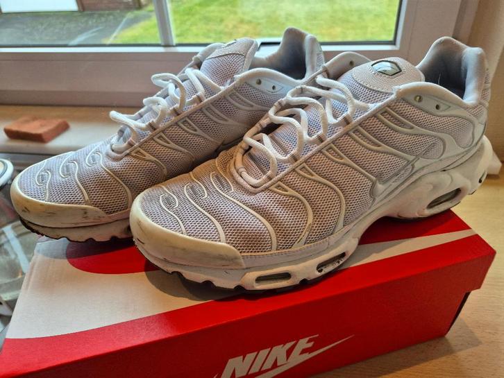Nike Air Max Plus III triple white maat 47,5 (= Nike TN), Kleding | Heren, Schoenen, Zo goed als nieuw, Sneakers, Wit, Ophalen of Verzenden