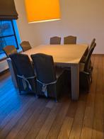 Vierkante tafel met 8 stoelen en bijhorende kussense, Huis en Inrichting, Ophalen