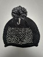 Bonnet noir et gris à pompon et strasses neuf -, Sans marque, Bonnet, Enlèvement ou Envoi, Neuf