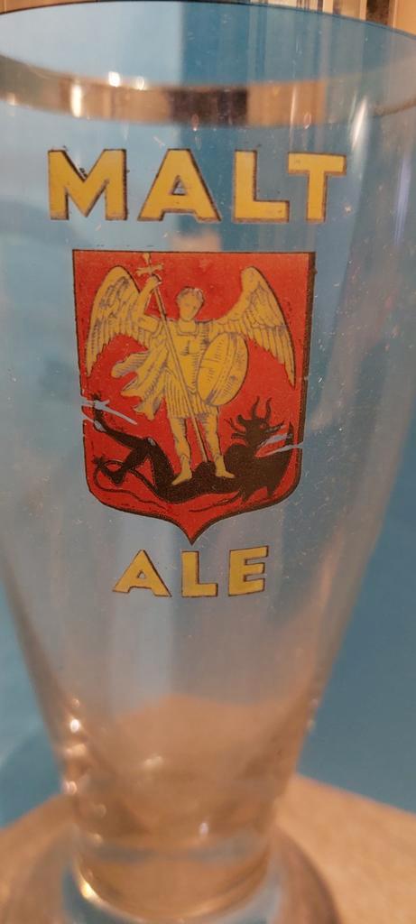Oude decalco  Malt  Ale   Maaswaarloos ., Verzamelen, Biermerken, Zo goed als nieuw, Glas of Glazen, Overige merken, Ophalen of Verzenden