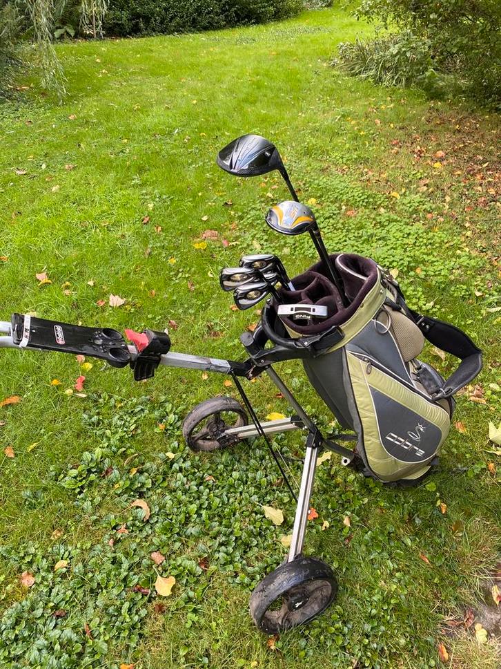 Cobra golf set + hybrid en driver + Ping putter + trolley, Sport en Fitness, Golf, Zo goed als nieuw, Set, Ping, Ophalen of Verzenden