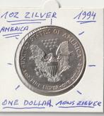 ONE DOLLAR 1994 1OZ ZILVER, Ophalen of Verzenden, Zilver