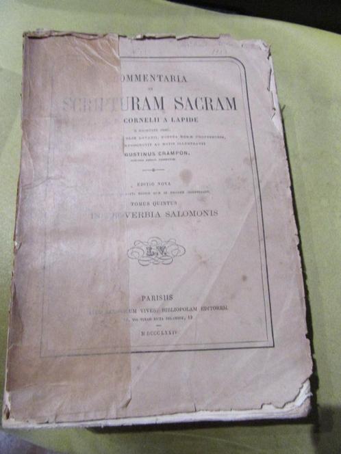 Commentaria in scripturam sacram MDCCCLXXIV Parisiis, Antiquités & Art, Antiquités | Livres & Manuscrits, Enlèvement