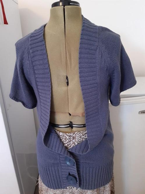 Cardigan manches coutes raglantes taille 40 - marque Phildar, Kleding | Dames, Truien en Vesten, Blauw, Ophalen of Verzenden