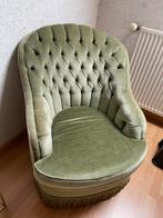 Vintage eenpersoonszetel groen, Huis en Inrichting, Fauteuils, Ophalen, Gebruikt