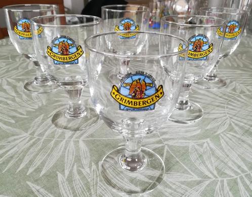 6 vintage glazen Grimbergen 25 cl, Verzamelen, Glas en Drinkglazen, Nieuw, Bierglas, Ophalen of Verzenden