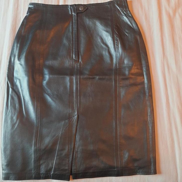 ENATO*ZWART LEDEREN ROK*SMALL*NIEUW*, Kleding | Dames, Rokken, Nieuw, Maat 36 (S), Zwart, Boven de knie, Ophalen