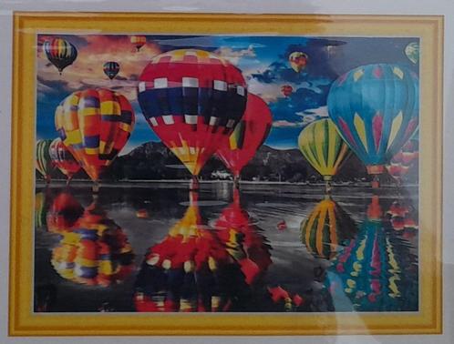 Diamond Painting - Ronde Steentjes - luchtballon - 50 x 40 C, Hobby en Vrije tijd, Knutselen, Nieuw, Knutselwerk, Ophalen of Verzenden