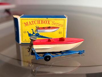 Matchbox Lesney Sports Boat and Trailer nr 48-B 1961 beschikbaar voor biedingen