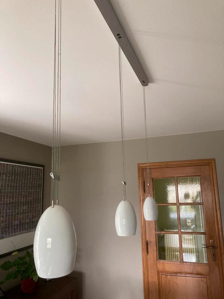 Pendelarmatuur OH CHINA met 3 lichtbronnen, Huis en Inrichting, Lampen | Hanglampen, Zo goed als nieuw, 75 cm of meer, Overige materialen